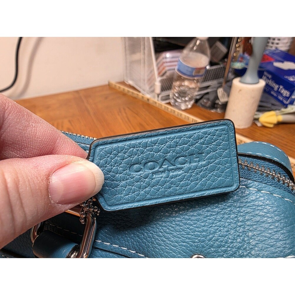 Coach Millie Satchel Pebbled Leather Turquoise Teal CE633 Excellent Condition - Picture 12 of 16